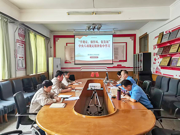 4月11日，渭河塑業(yè)公司全體黨員集中學(xué)習中央八項規(guī)定精神.jpg